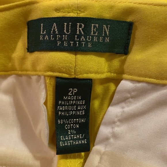 NEW! RALPH LAUREN Canary Buttercup Yellow PETITE PANTS Cute Happy NWT SIZE 2P - Picture 6 of 12